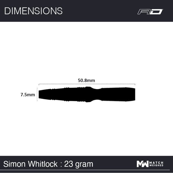 Simon Whitlock 23 Gramm Steeldart Dynamic Spezial-Edition Winmau 90% Wolfram 1471-23