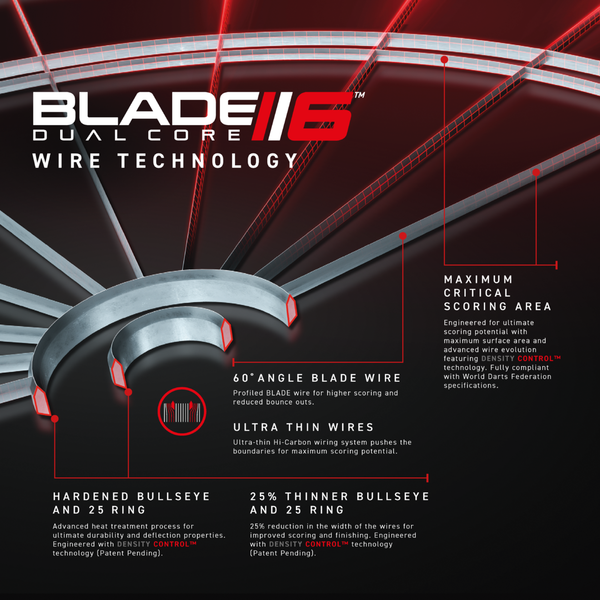 Winmau Dartscheibe Blade 6 Dual Core Steeldart auch für Softdart Dartboard 806907