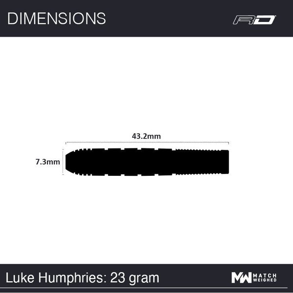 Luke Humphries Red Dragon 23 Gramm Steeldart 90 % Wolframstahl (Tungsten) RDD2401