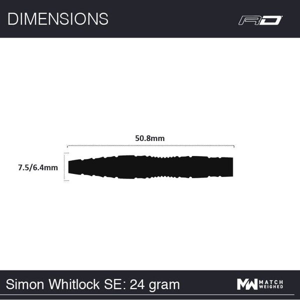 Winmau Simon Whitlock 24 Gramm Steeldart Spezial-Edition 90% Wolfram 1437-24