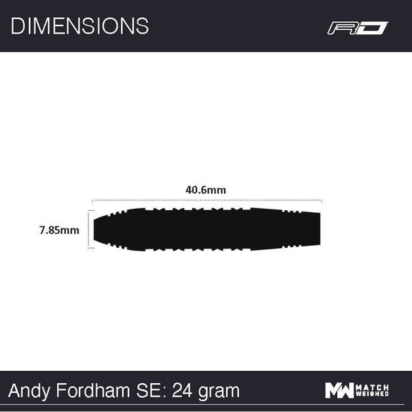 Andy Fordham The Viking 24 Gramm Steeldart Winmau 90% Wolfram 1431-24