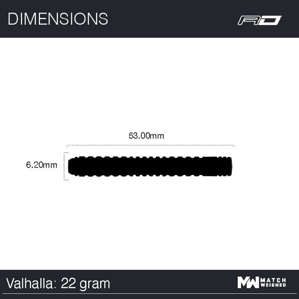 Valhalla Steeldart 22 Gramm Dual Core Technologie 95%/85% Wolfram Tungsten 1484-22